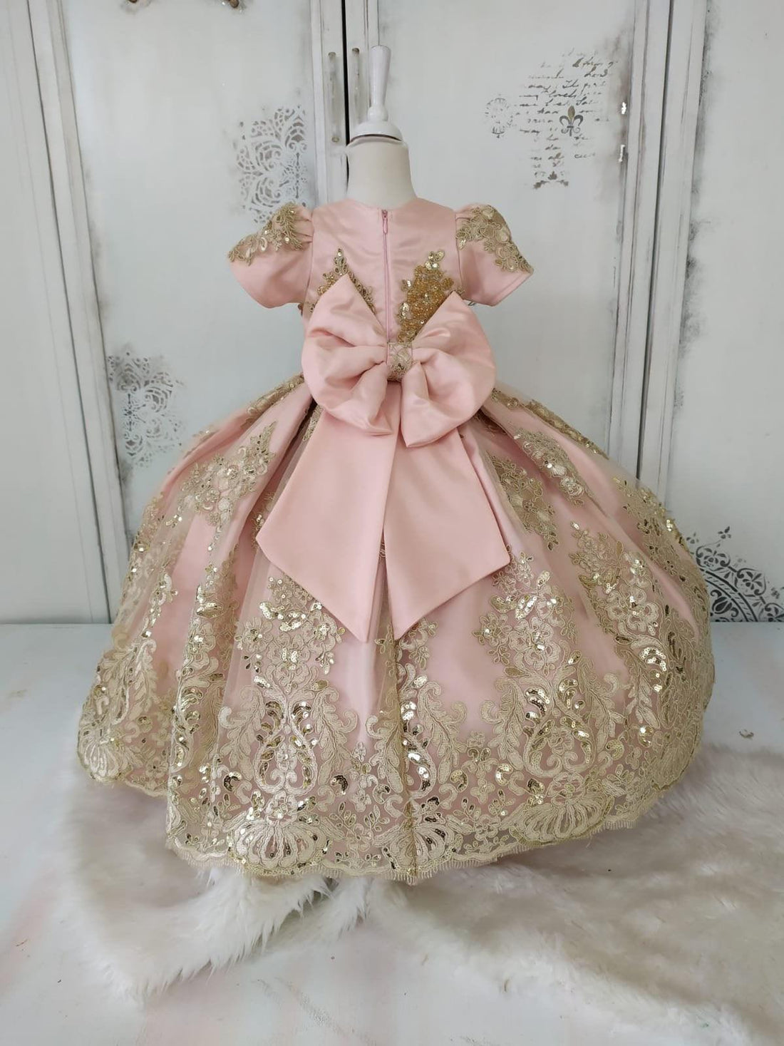 Royal girl dress blush Baby Girl Dress for Special Occasion