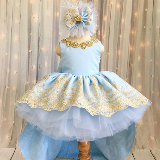 Matilda luxury girl dress blue Baby Girl Dress