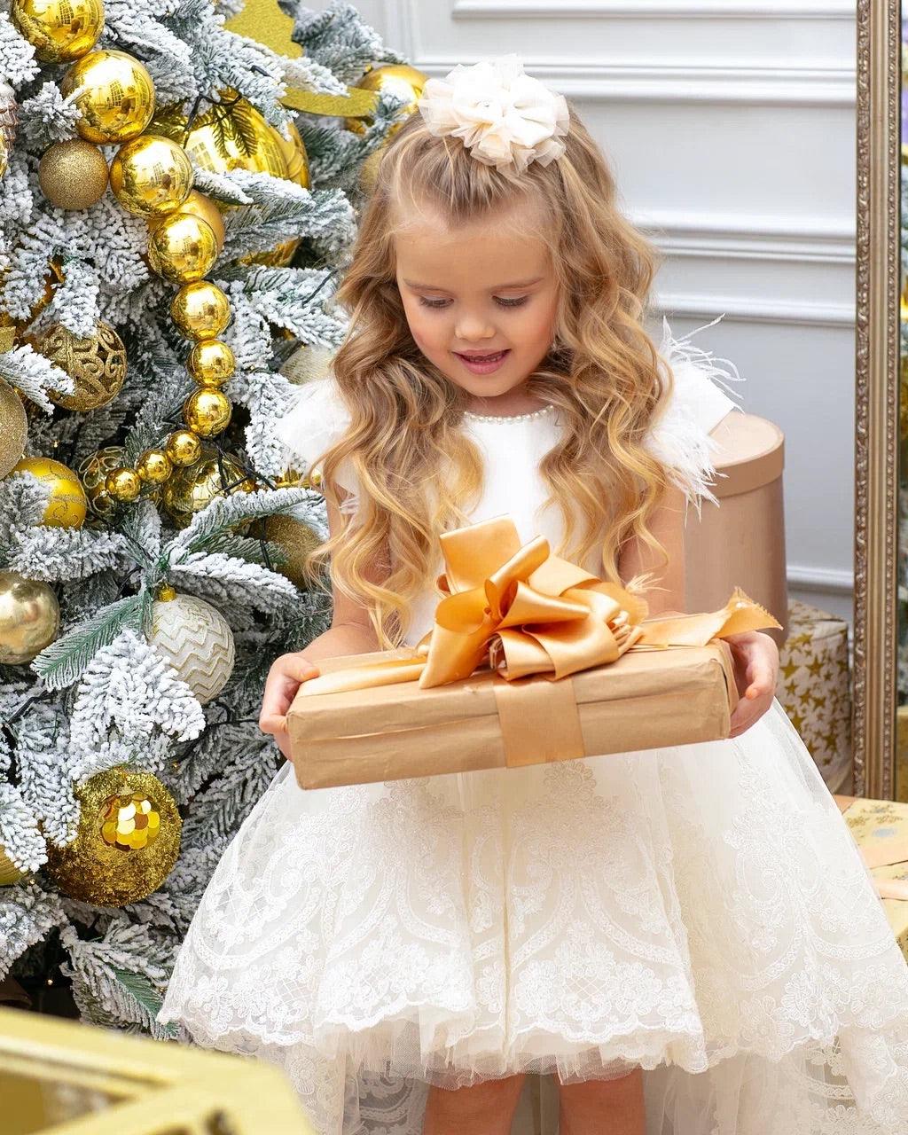 white girl dress for christening and baptism