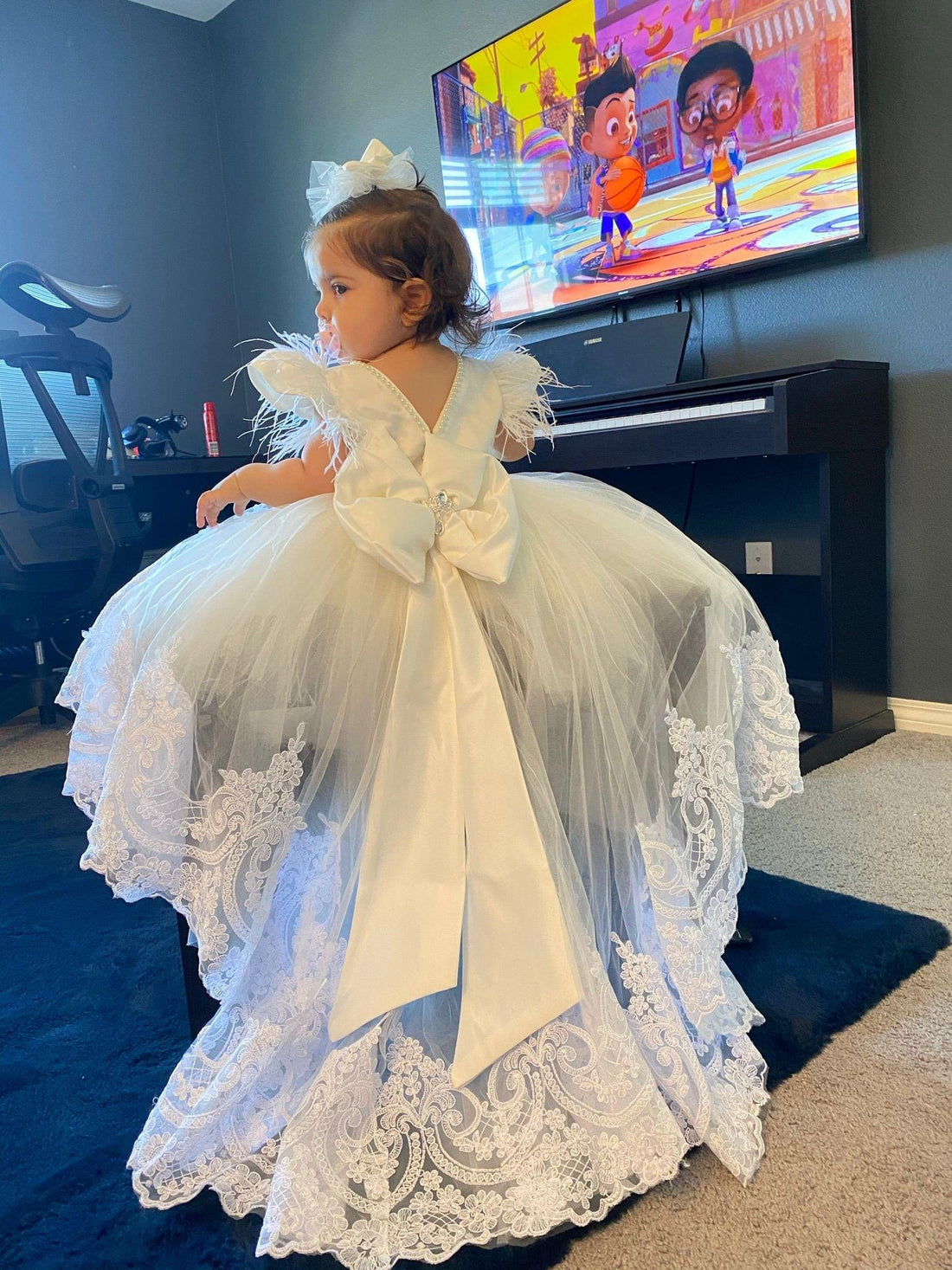 Mila girl dress white Baby Girl Dress for Special Occasion