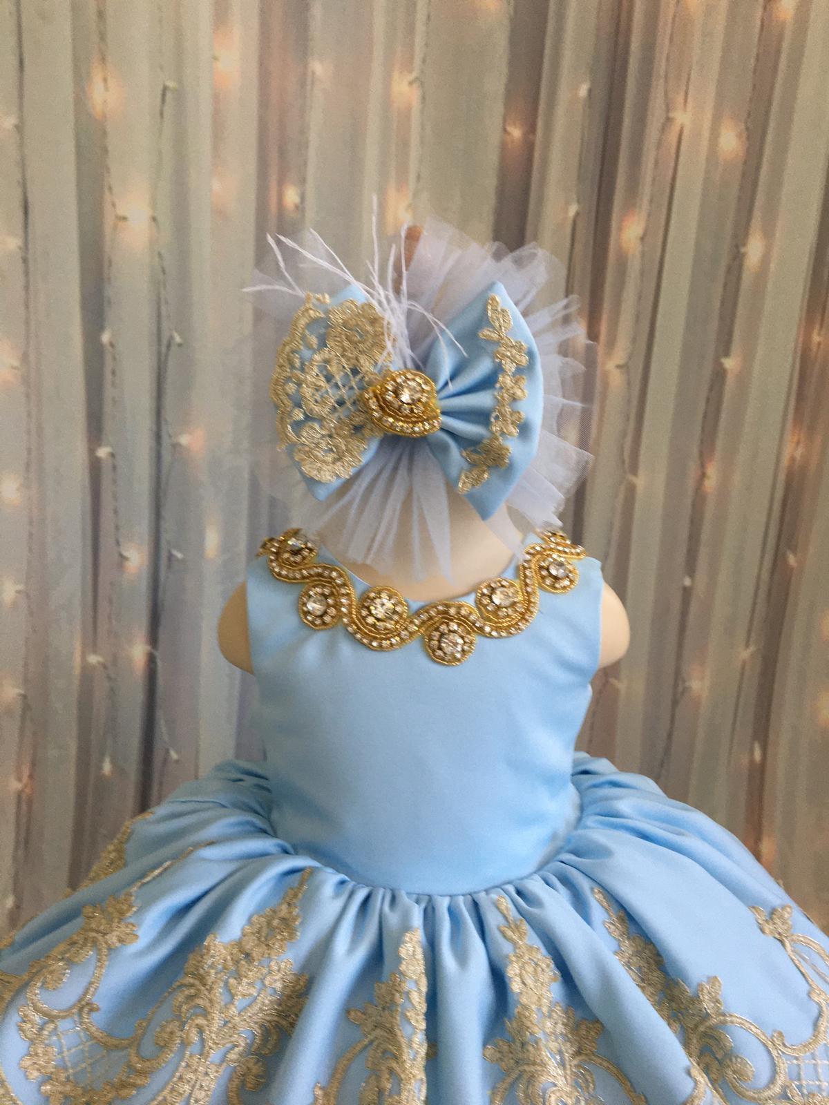 Matilda luxury girl dress blue Baby Girl Dress