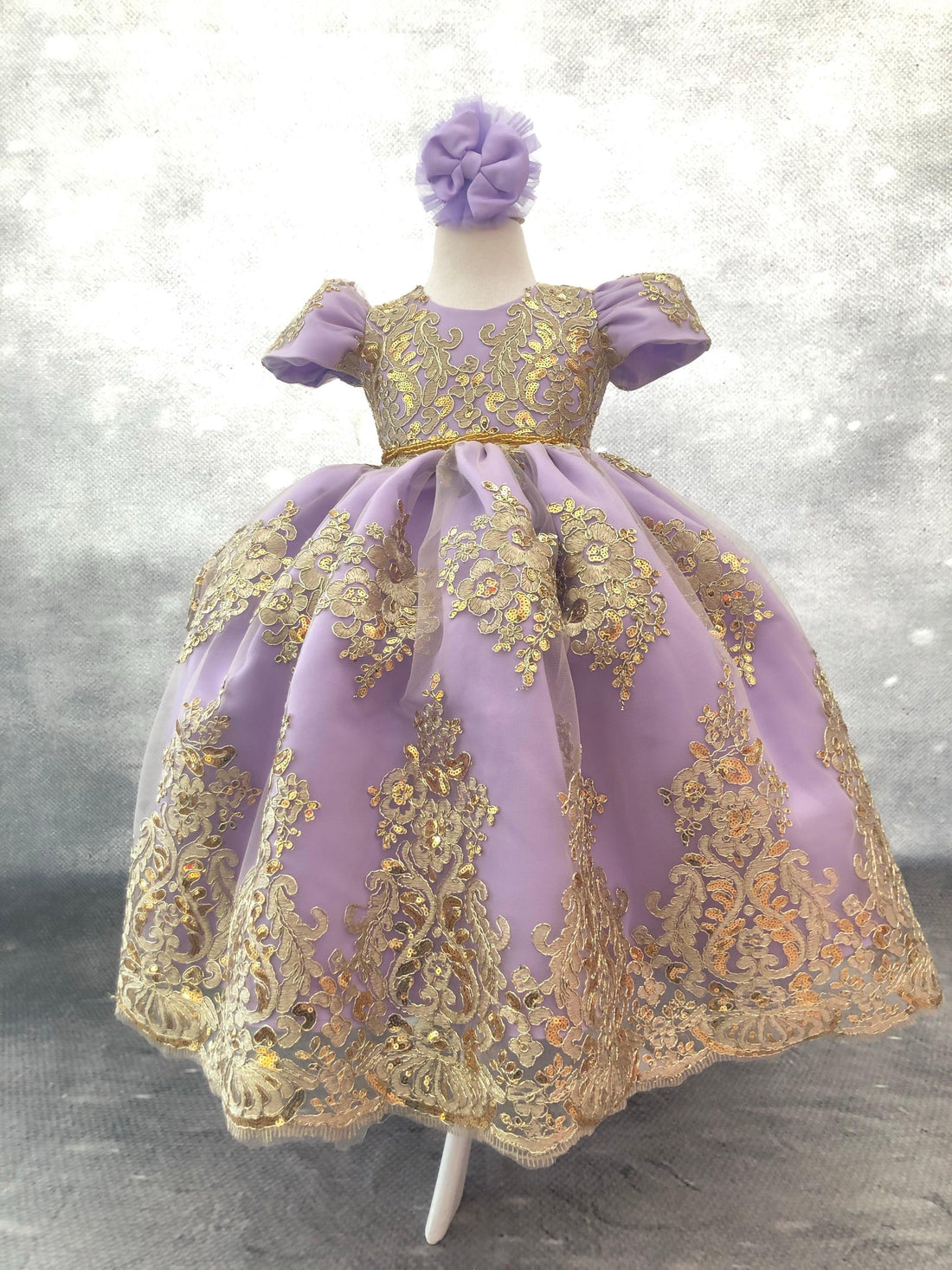 Royal girl dress gown lilac Baby Girl Dress for Special Occasion