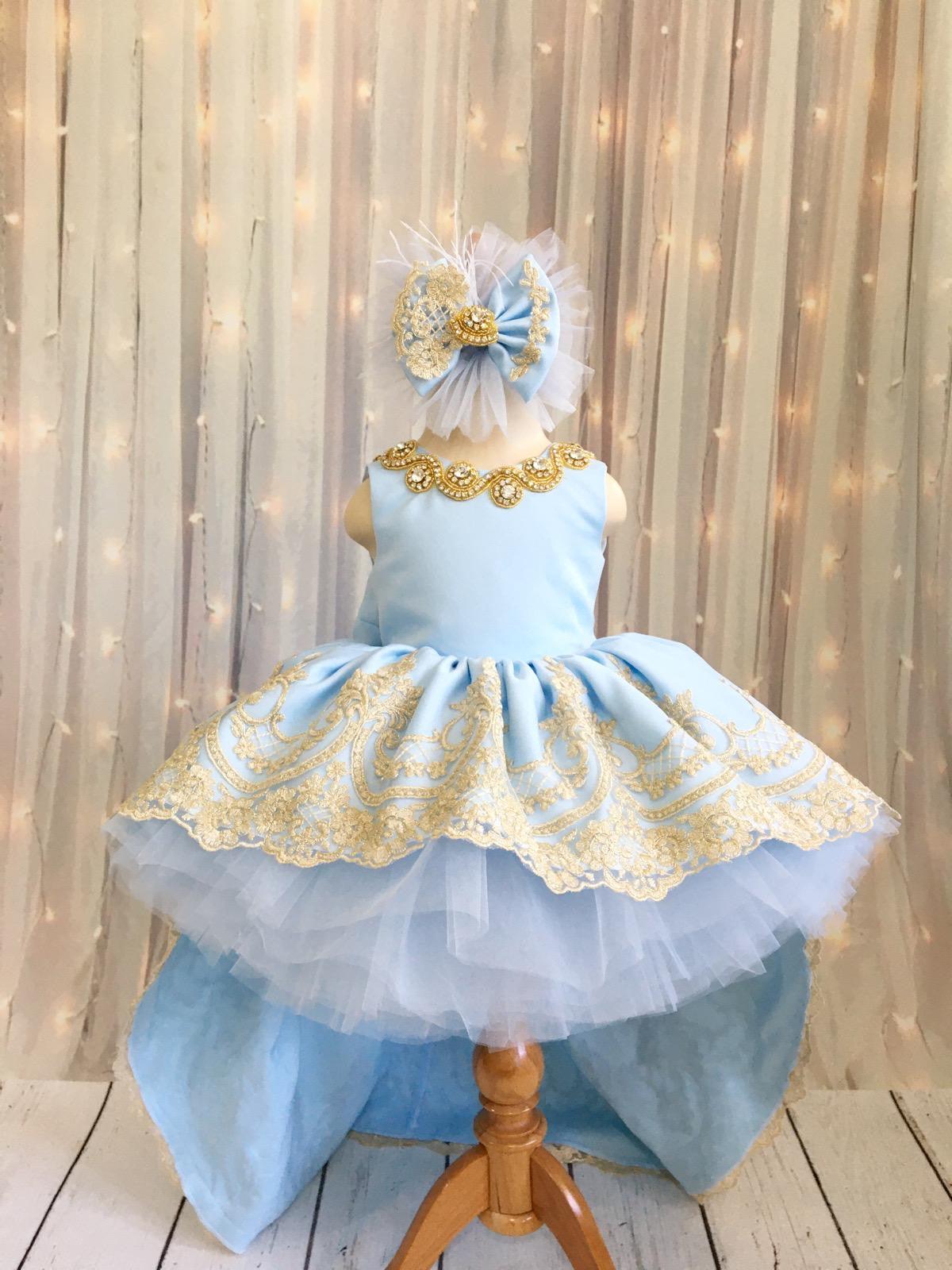 Matilda luxury girl dress blue Baby Girl Dress