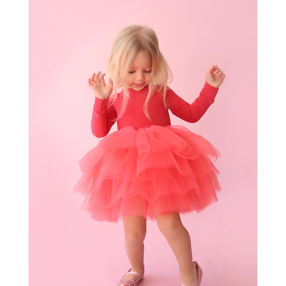 Ballerina tutu red Baby Girl Dress for Special Occasion