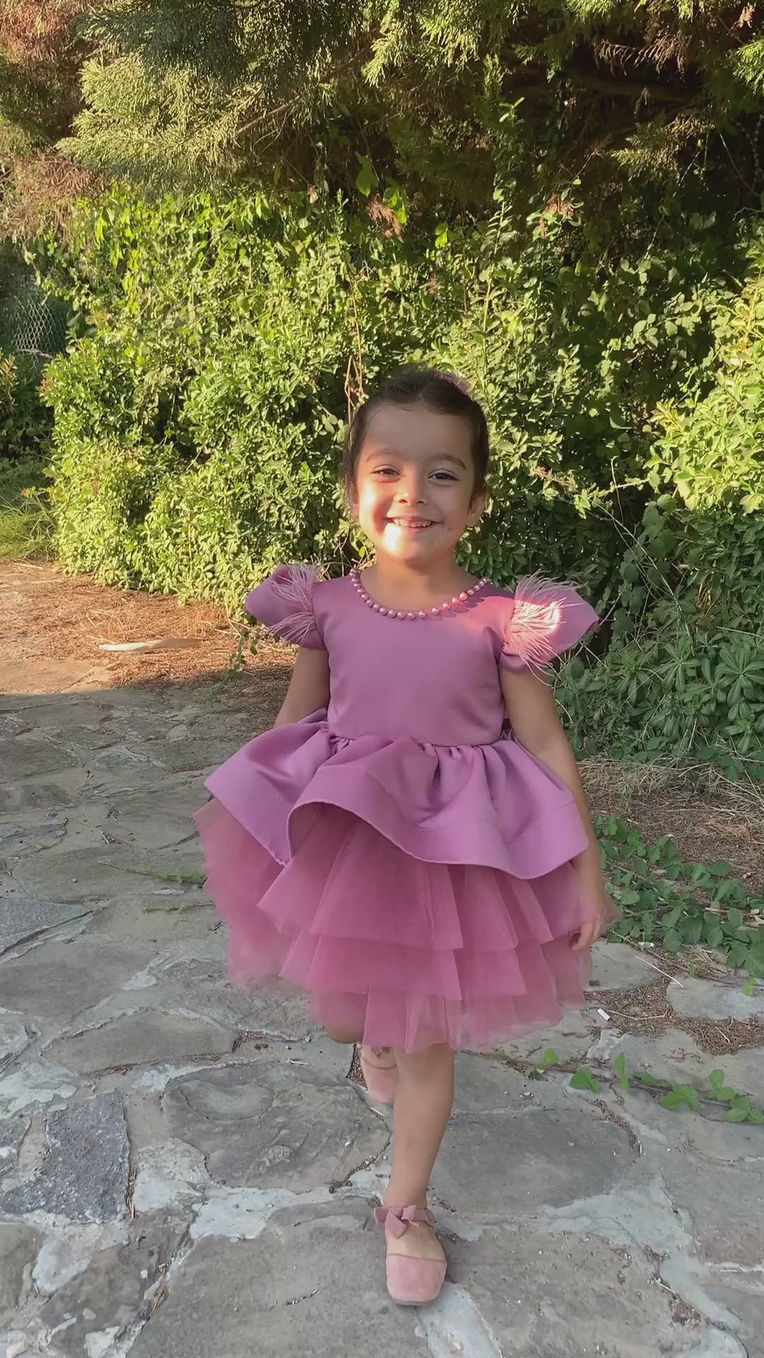 Amber dusty rose girl dress Baby Girl Dress
