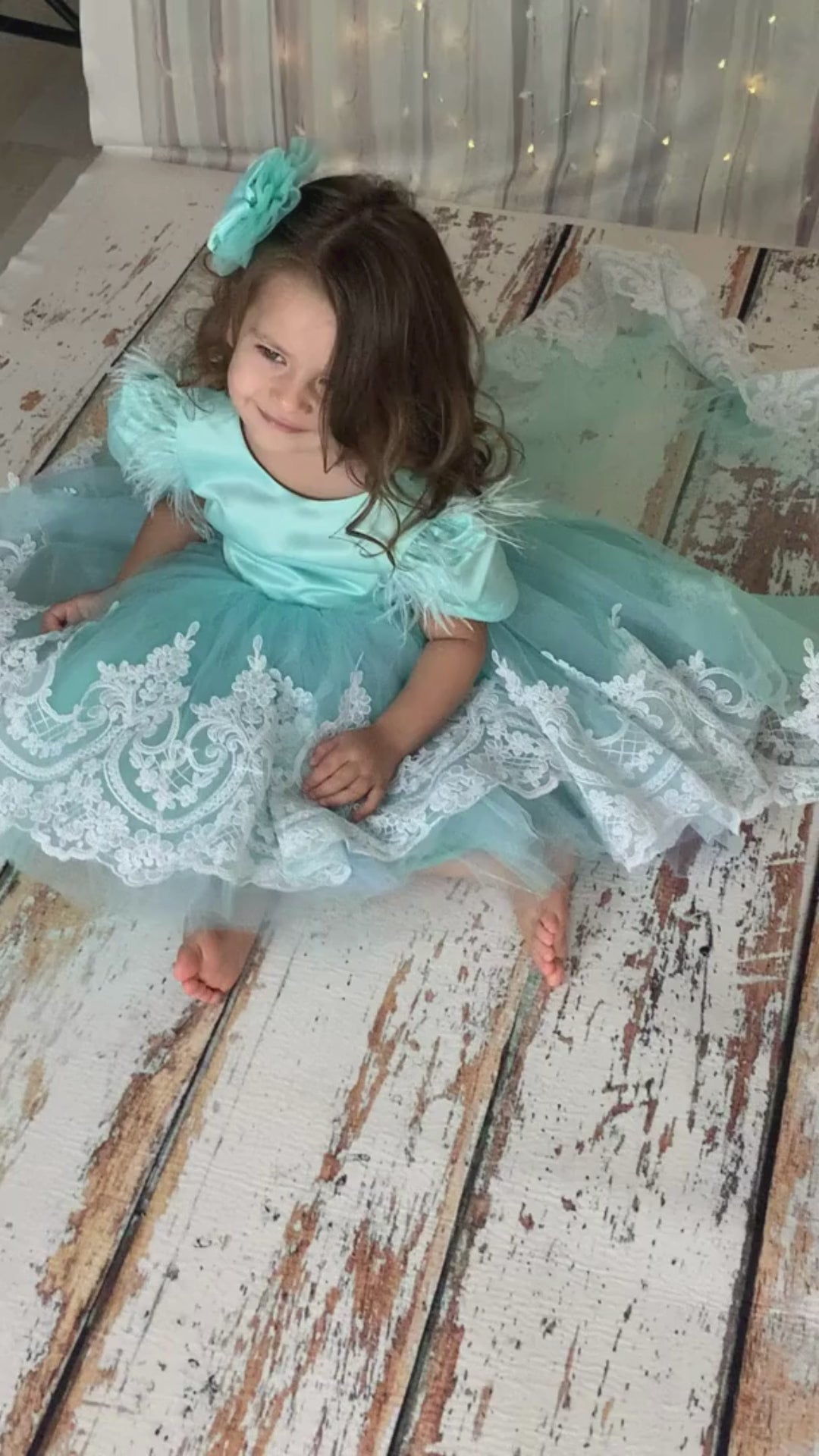 Mila girl dress turqouise Baby Girl Dress