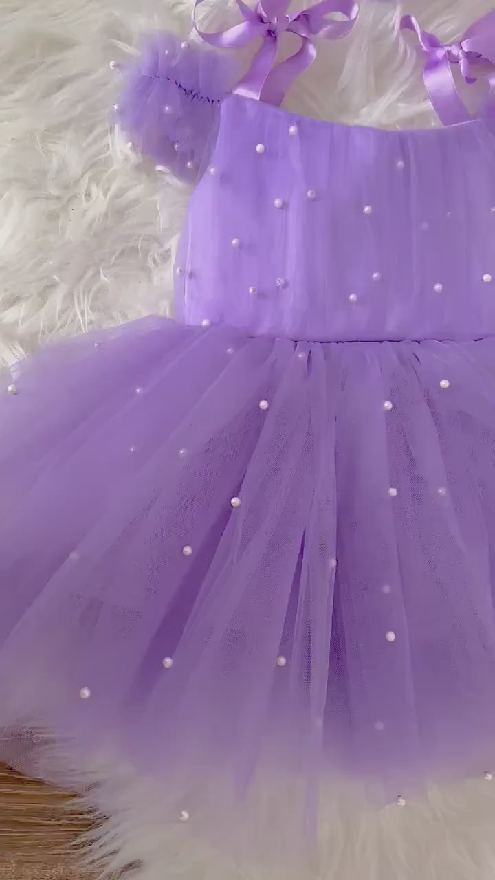 Taylor pearl girl dress lilac Baby Girl Dress