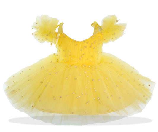 Taylor pearl girl dress yellow Baby Girl Dress
