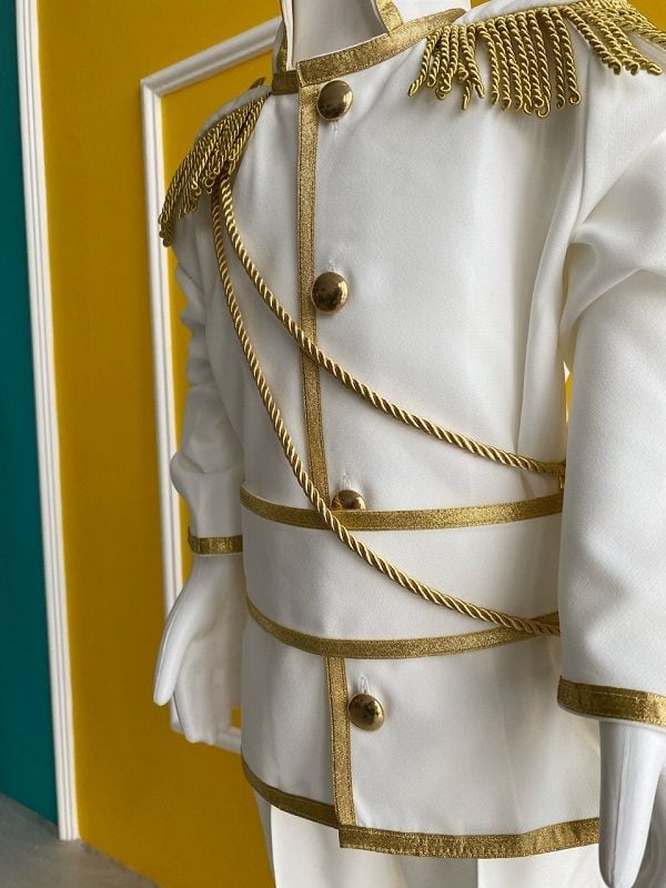 Elegant Prince White Charming Suit Baby Girl Dress for Special Occasion