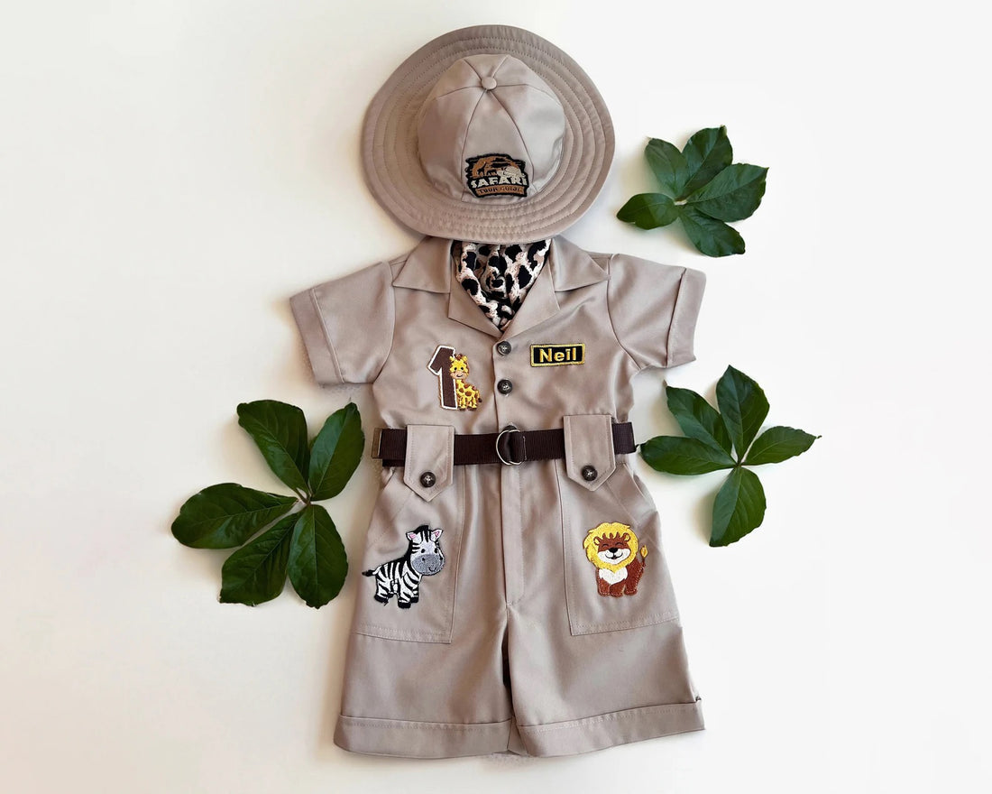 Safari personalized costume Baby Girl Dress for Special Occasion