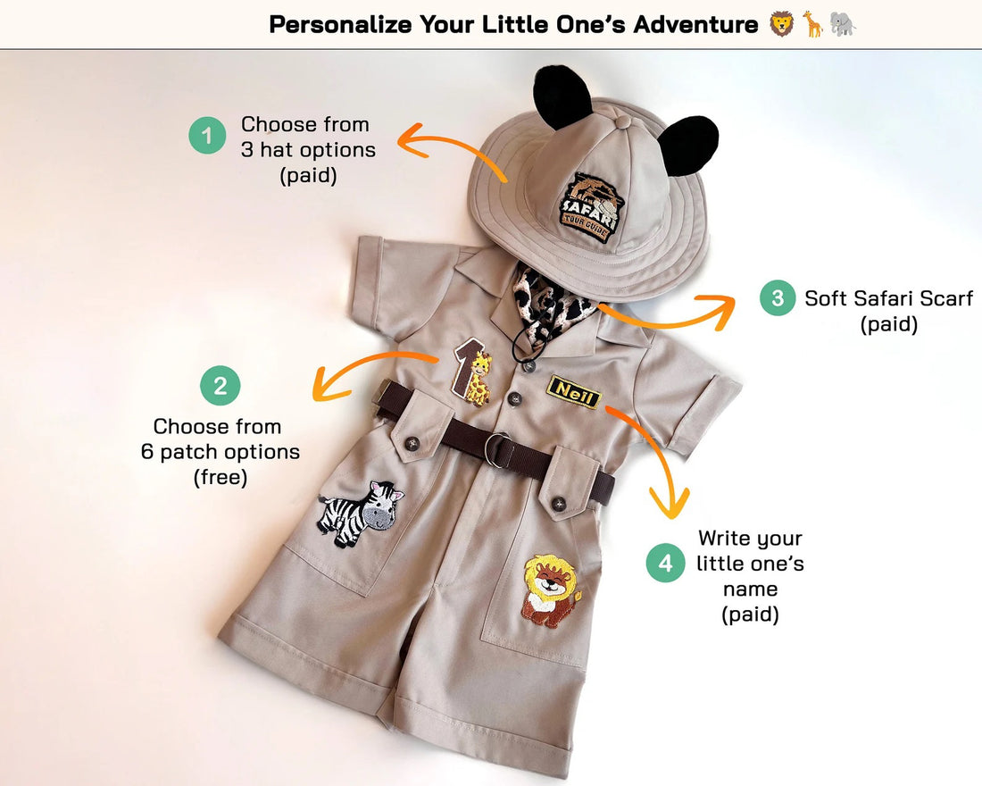 Safari personalized costume Baby Girl Dress for Special Occasion