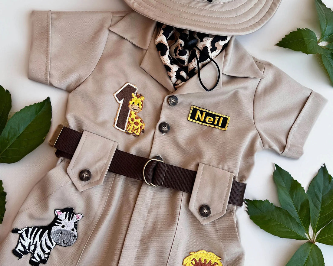 Safari personalized costume Baby Girl Dress for Special Occasion