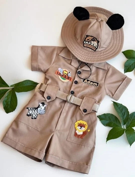 Safari personalized costume Baby Girl Dress for Special Occasion