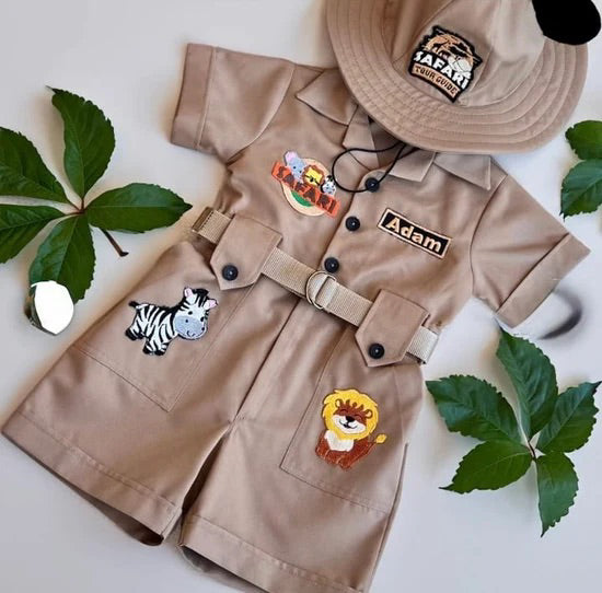 Safari personalized costume Baby Girl Dress for Special Occasion
