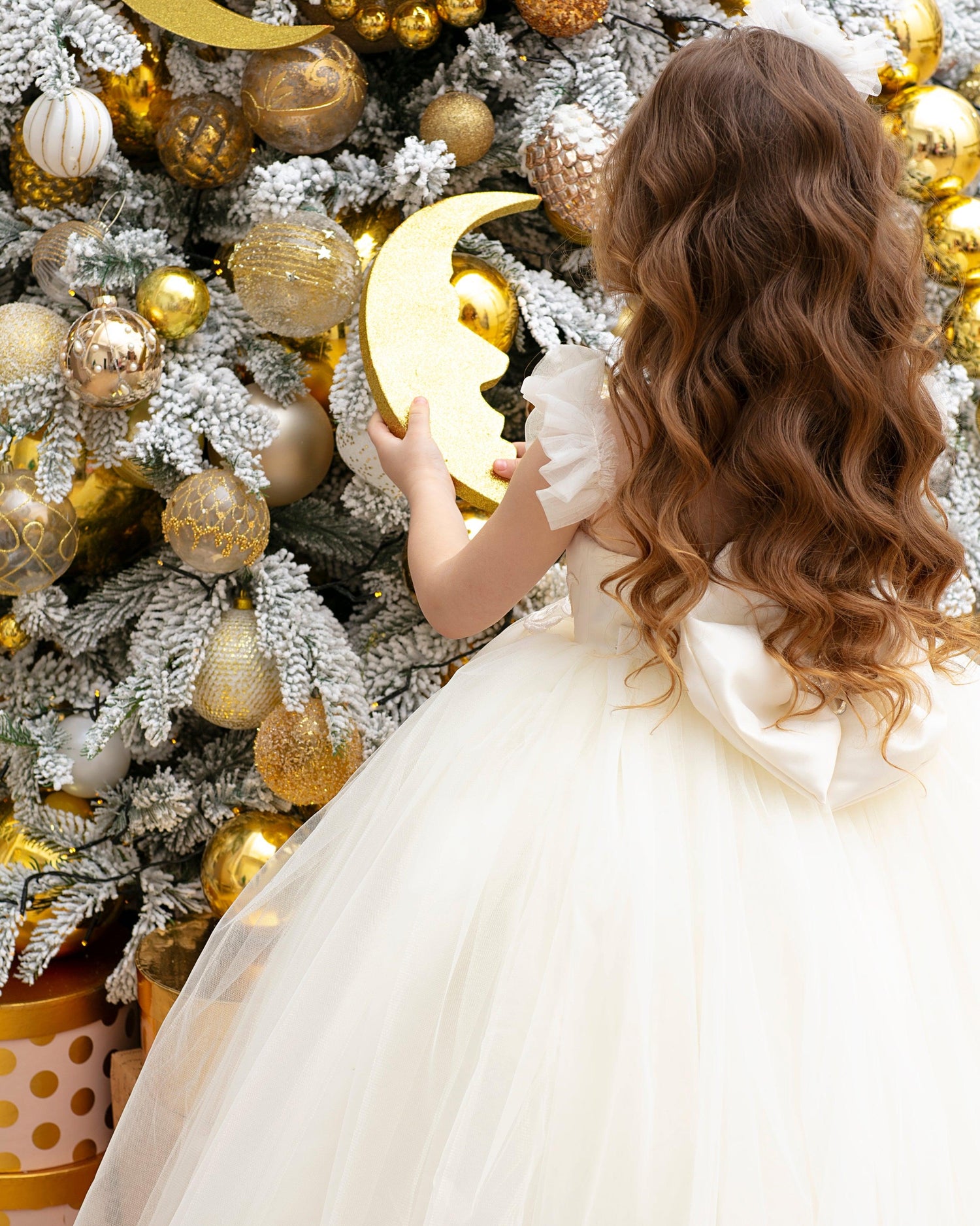 Rosy flower girl gown with lace Baby Girl Dress
