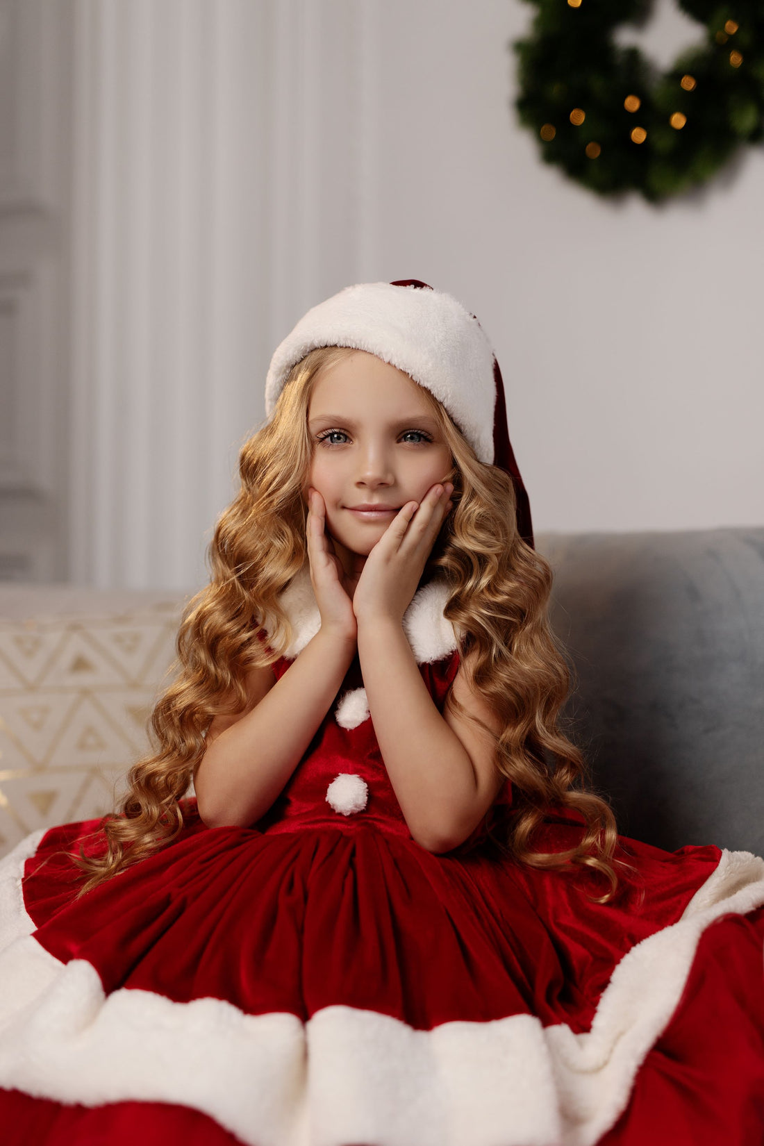 Toddler Princess Christmas Dress with Festive Santa Theme"
"Cute Holiday Dress for Toddler Girls with Santa Claus Design"
"Soft and Comfortable Christmas Outfit for Baby Girls Baby Girl Dress for Special Occasion