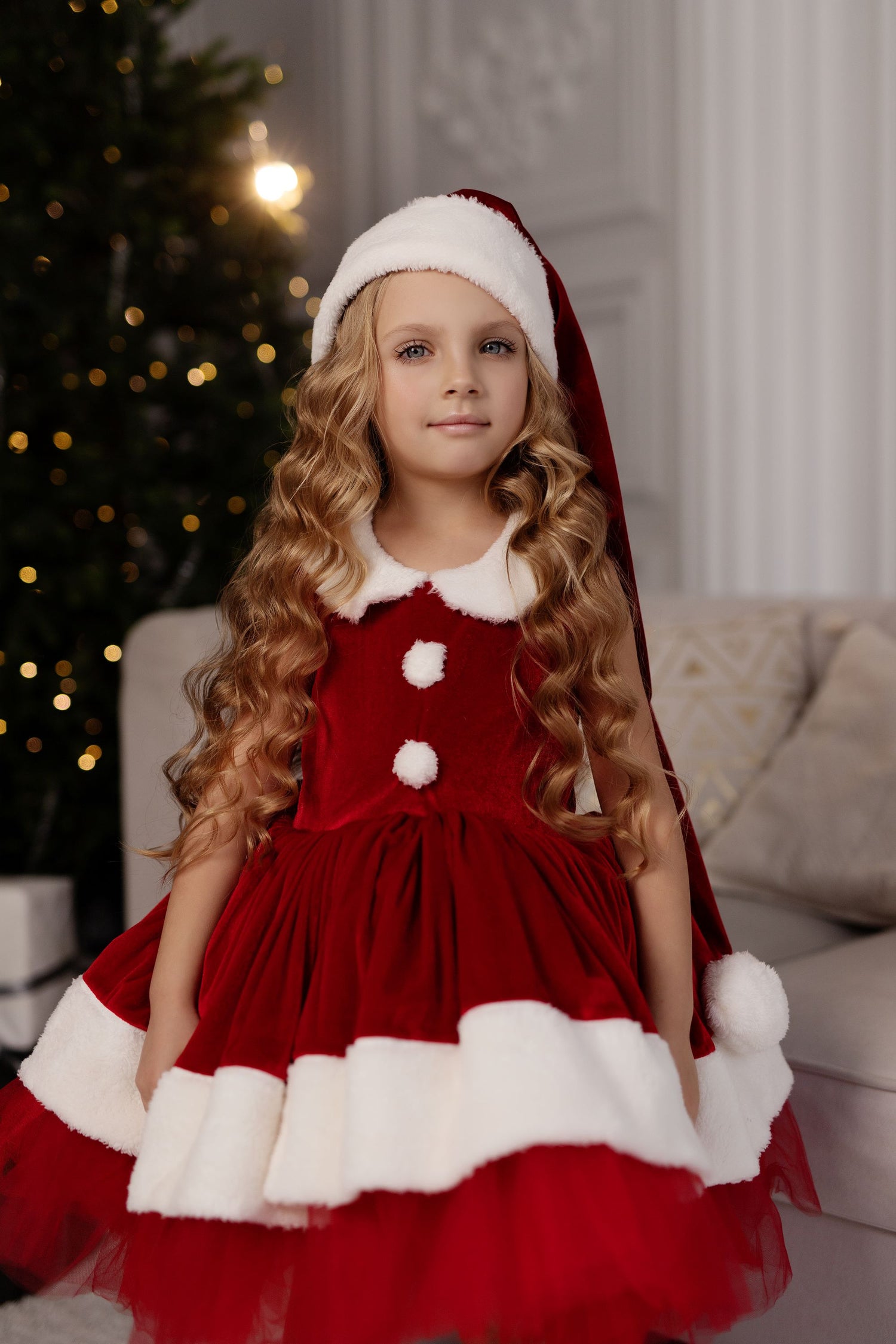 Adorable Christmas Outfit for Baby Girls in Red and White" Baby Girl Dress