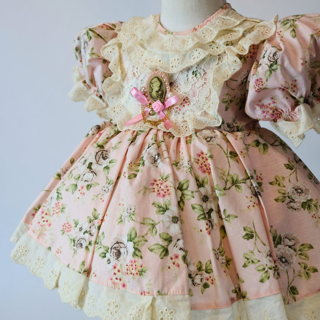 a pink dress with a flowered design on it Baby Girl Dress for Special Occasion