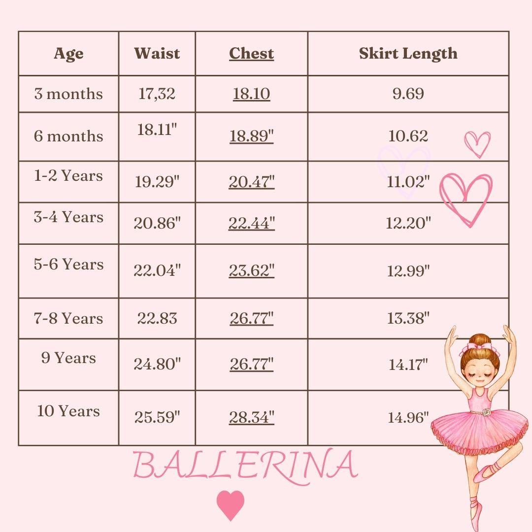 a girl's height chart for a ballerina Baby Girl Dress for Special Occasion