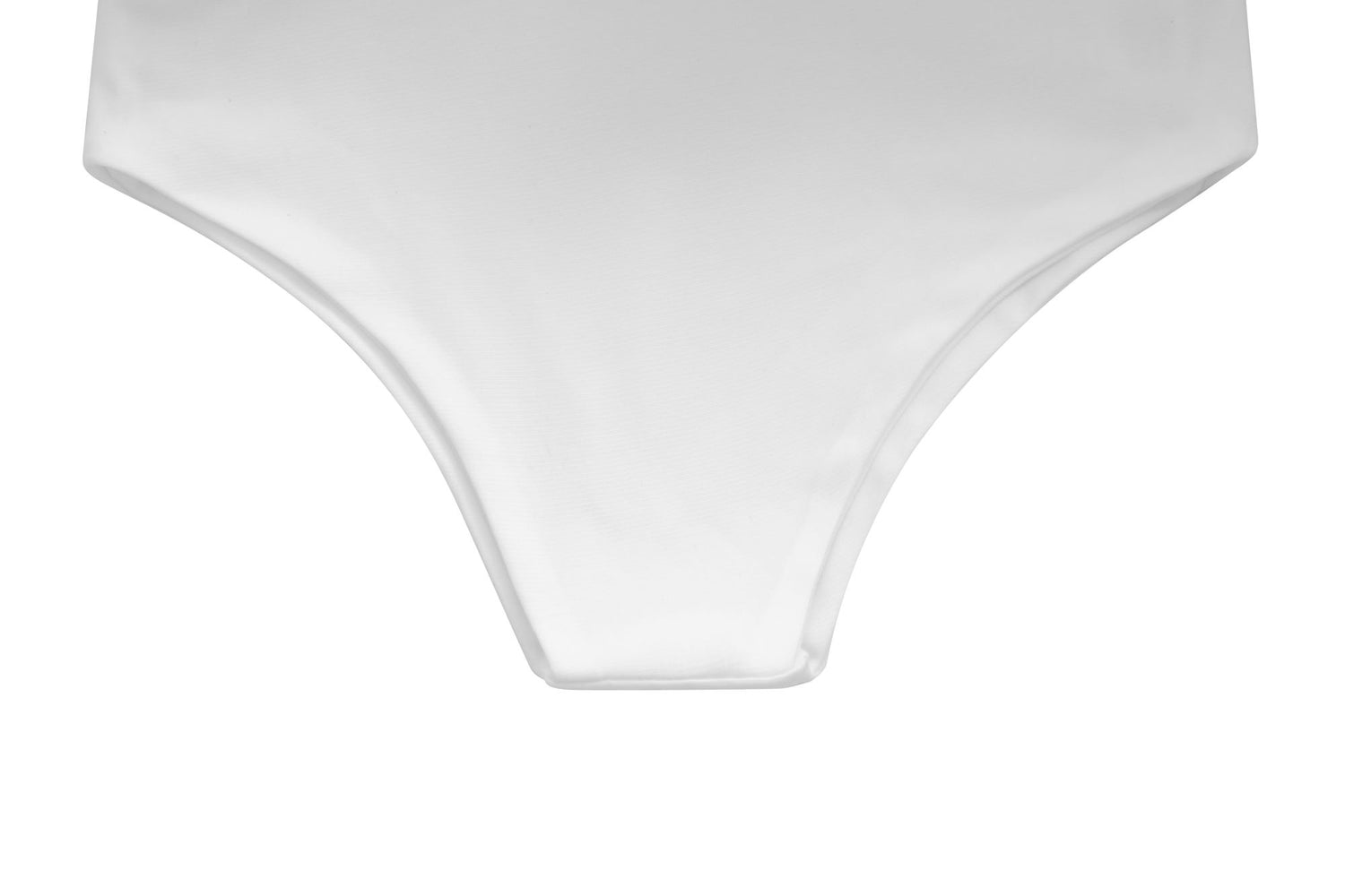 a white bikini bottom with a high waist