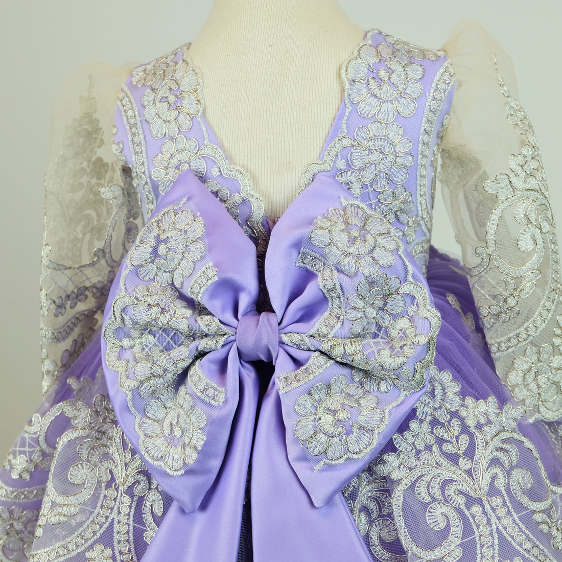 a dress with a large bow on the back of it Baby Girl Dress for Special Occasion