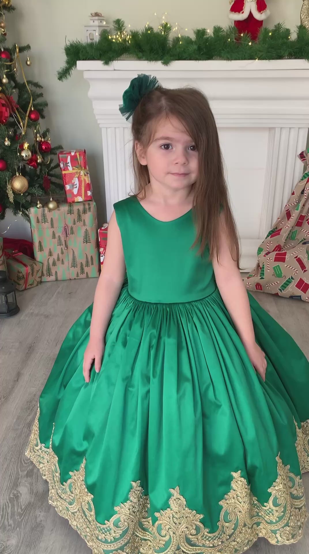 Matilda Christmas girl dress emerald Baby Girl Dress