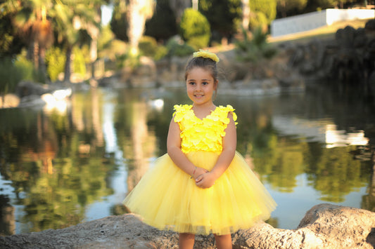 Nalla flower girl dress yellow