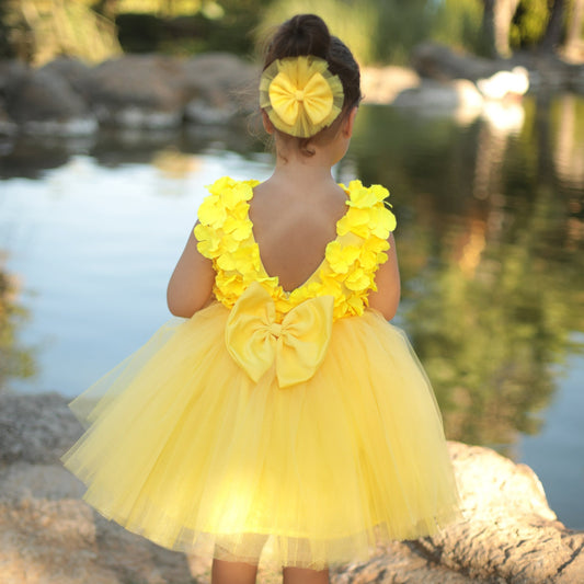 Nalla flower girl dress yellow