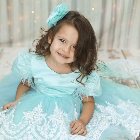 Mila girl dress turqouise Baby Girl Dress