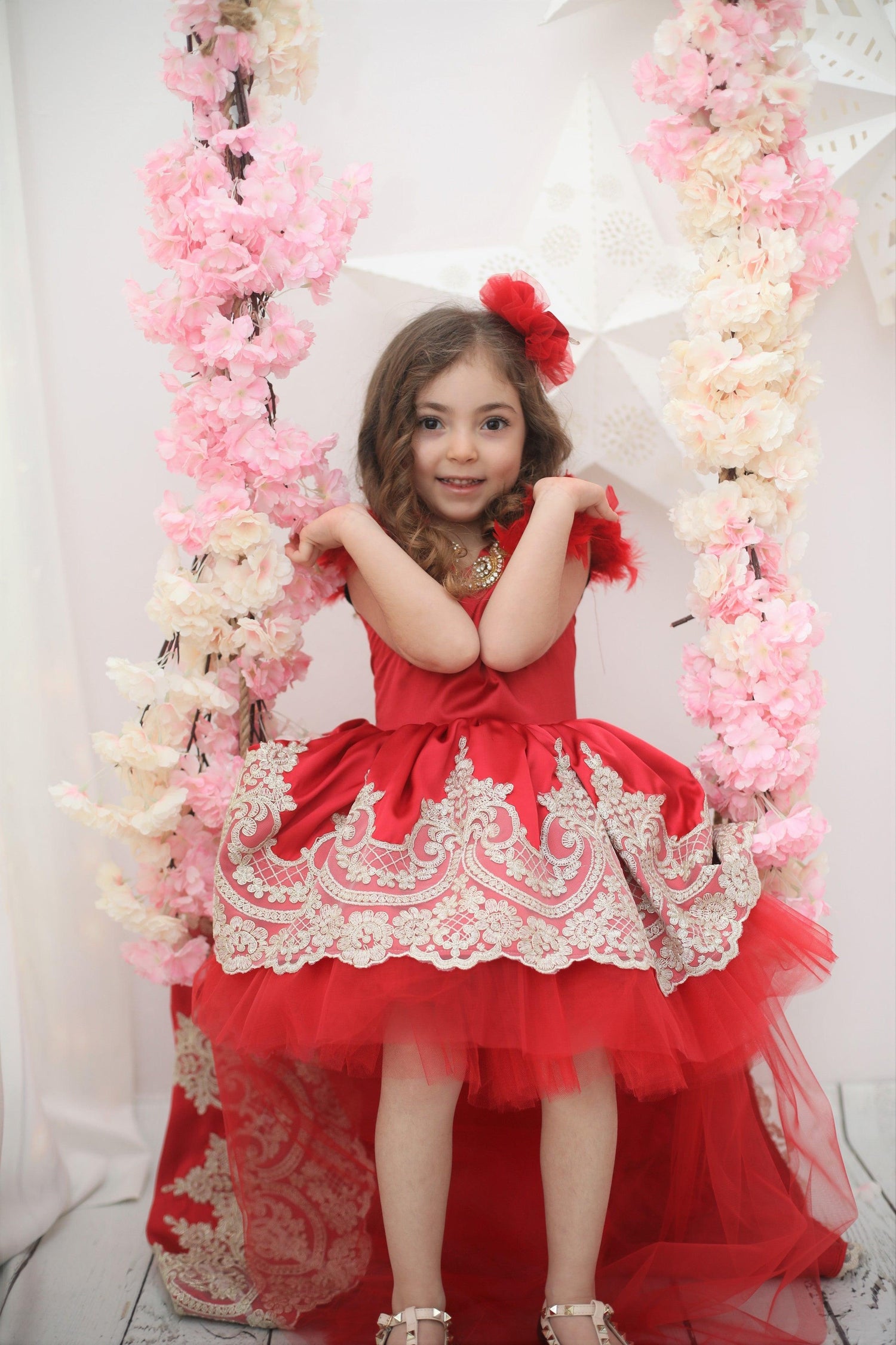 Matilda high low girl dress red Baby Girl Dress