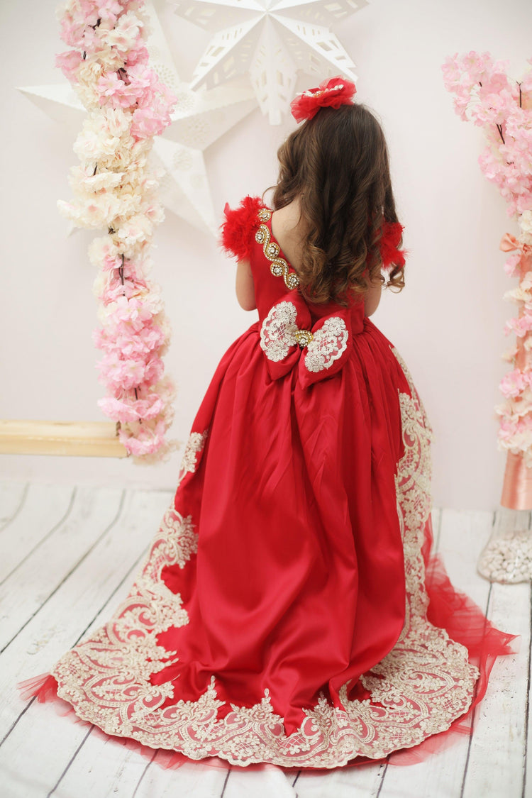 Matilda red girl dress - MyBabyByMerry