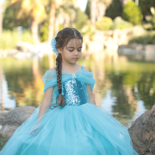 Elsa inspired dress blue Baby Girl Dress