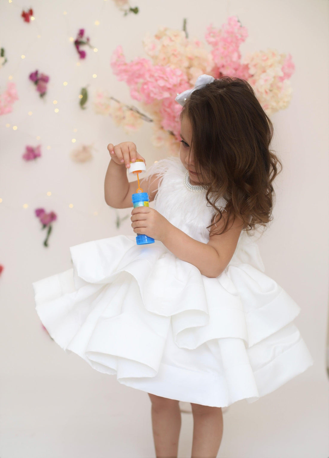 Elena girl dress white Baby Girl Dress for Special Occasion
