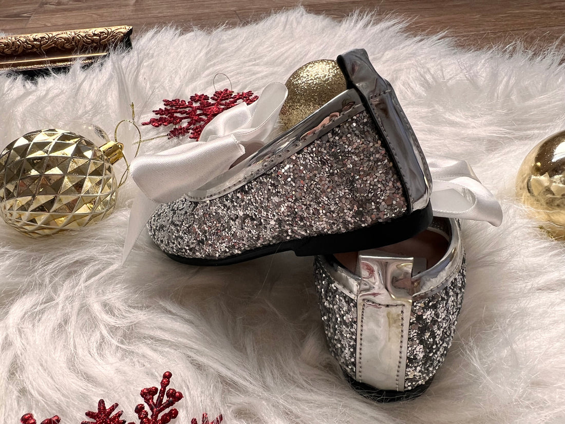 Mimi Shoes Silver  Glittery Baby Girl Dress for Special Occasion