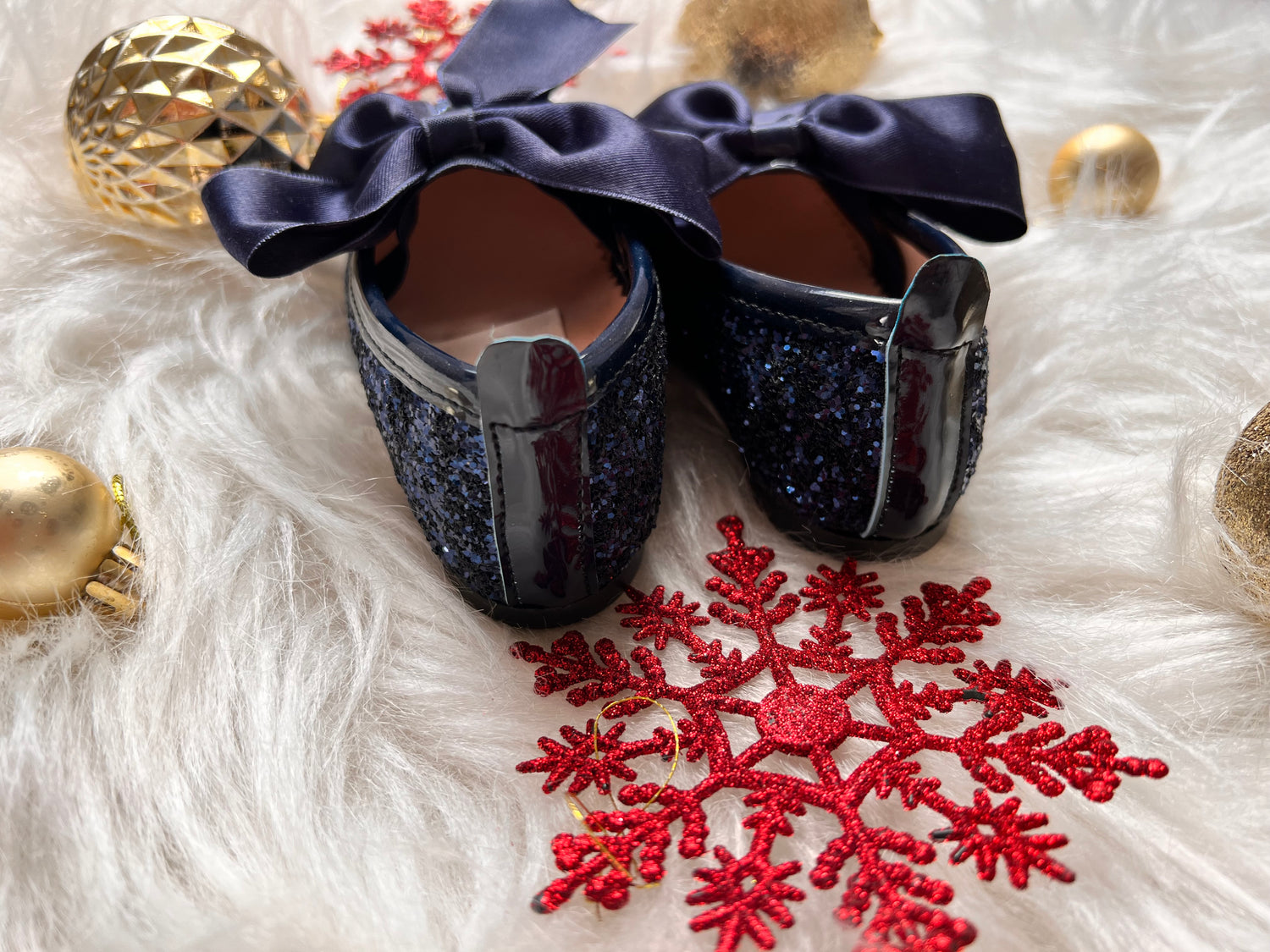 Mimi Shoes Navy Blue Glittery Baby Girl Dress