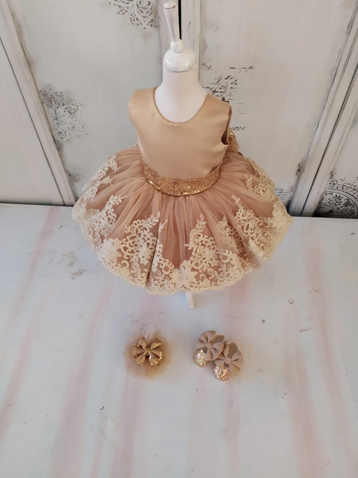 Esma baby girl dress gold Baby Girl Dress
