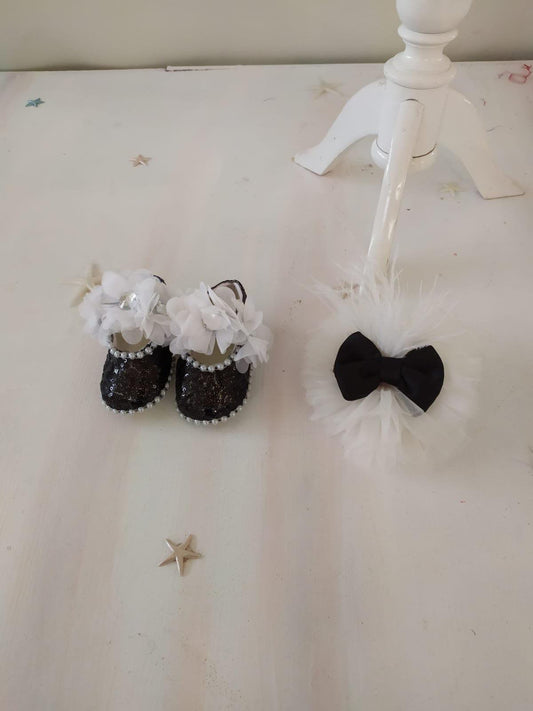 Personalized Shiny Shoes and Matching Head Accessory - MyBabyByMerry