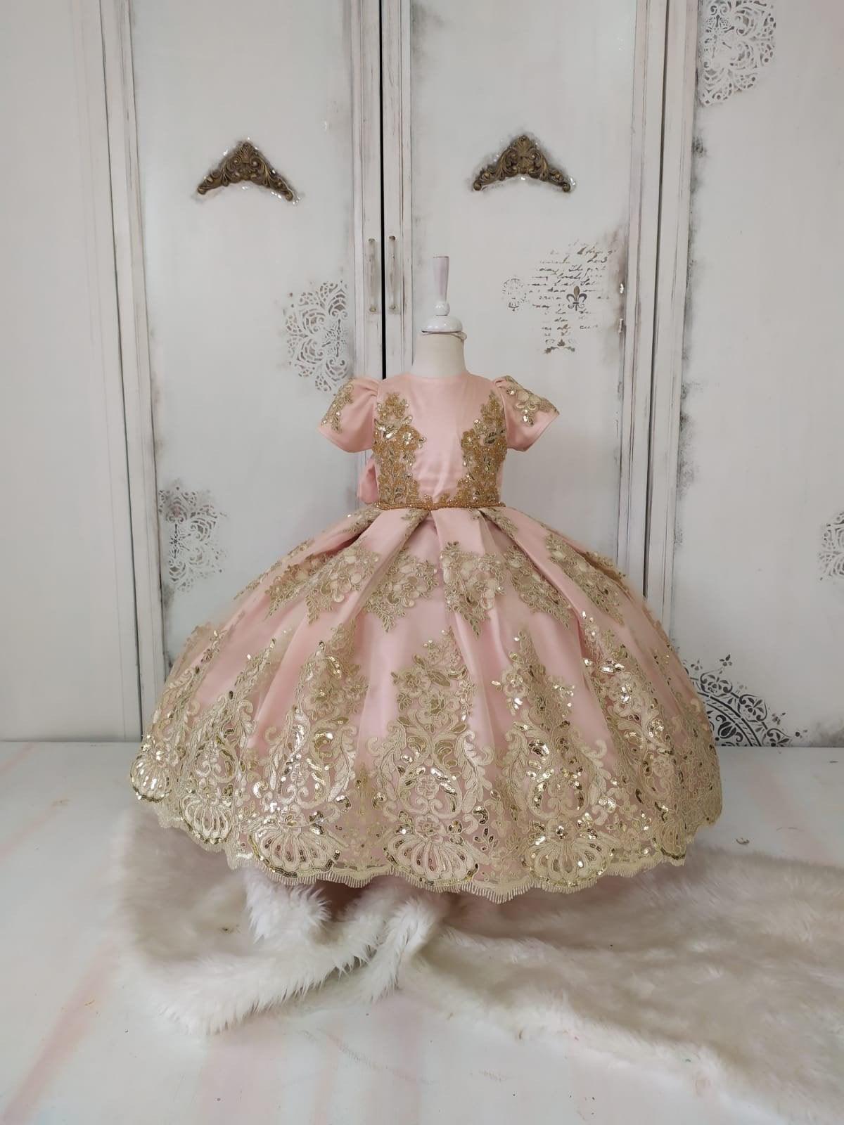 Royal girl dress blush Baby Girl Dress
