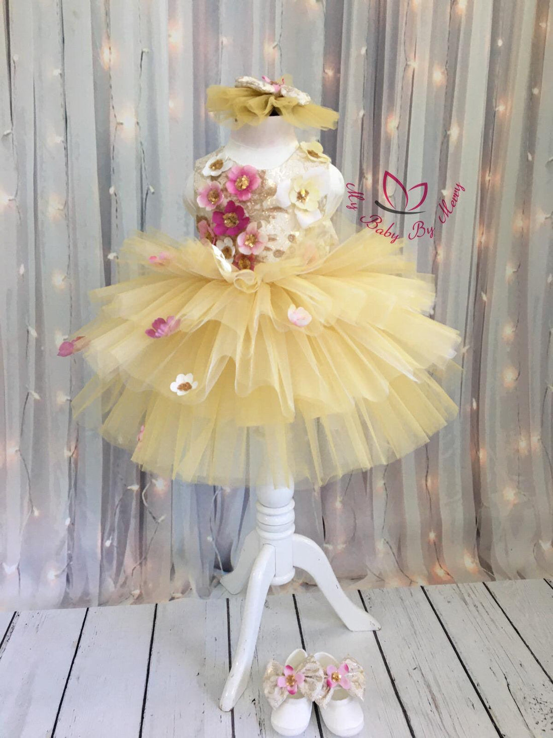 Rustic flower girl baby dress Baby Girl Dress for Special Occasion