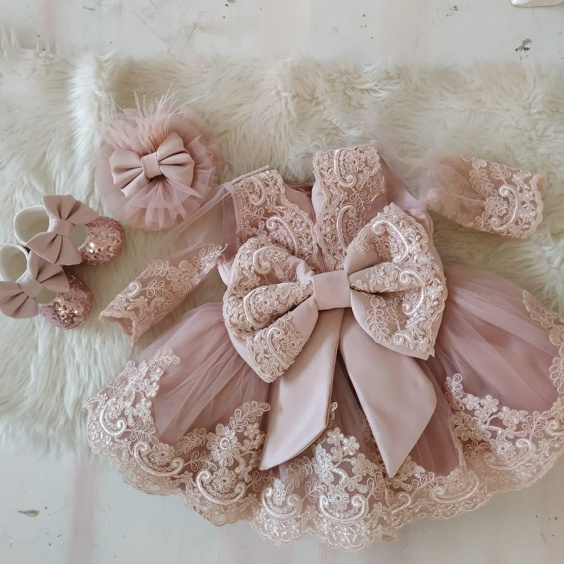 Hazel baptism baby girl dress Baby Girl Dress for Special Occasion