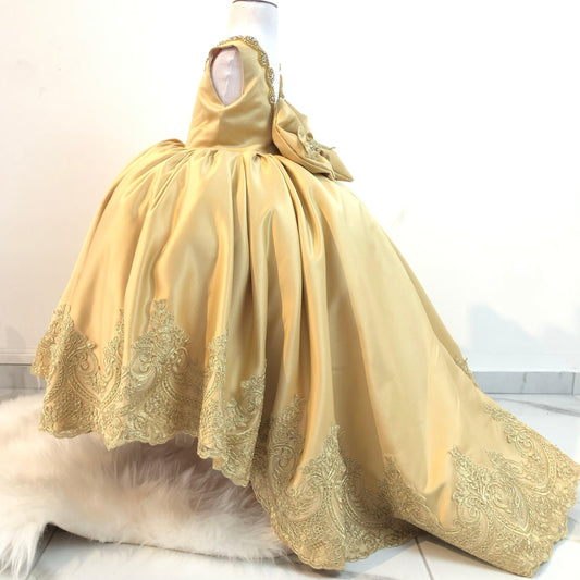 Matilda girl gown gold Baby Girl Dress