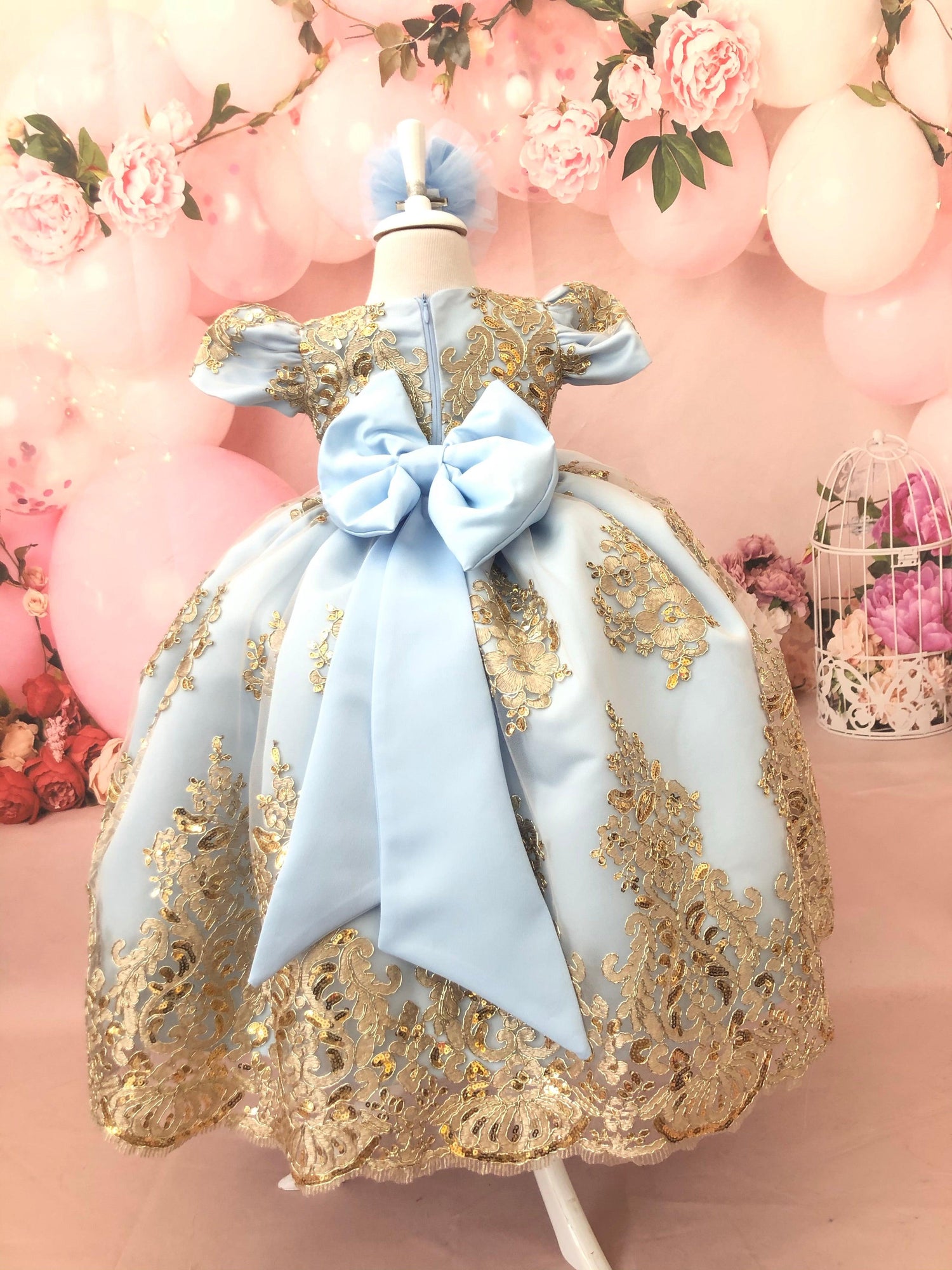 Royal girl gown sky blue Baby Girl Dress