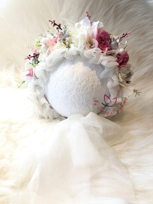 White Flower Bonnet