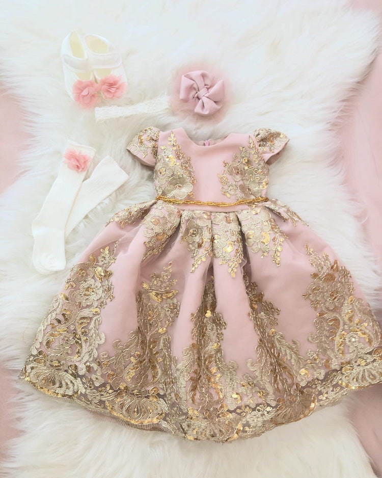 Royal girl dress blush - MyBabyByMerry