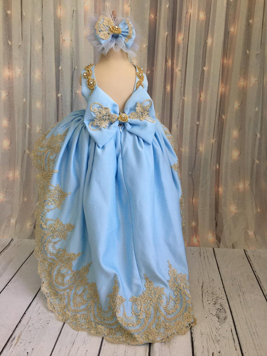 Matilda luxury girl dress blue