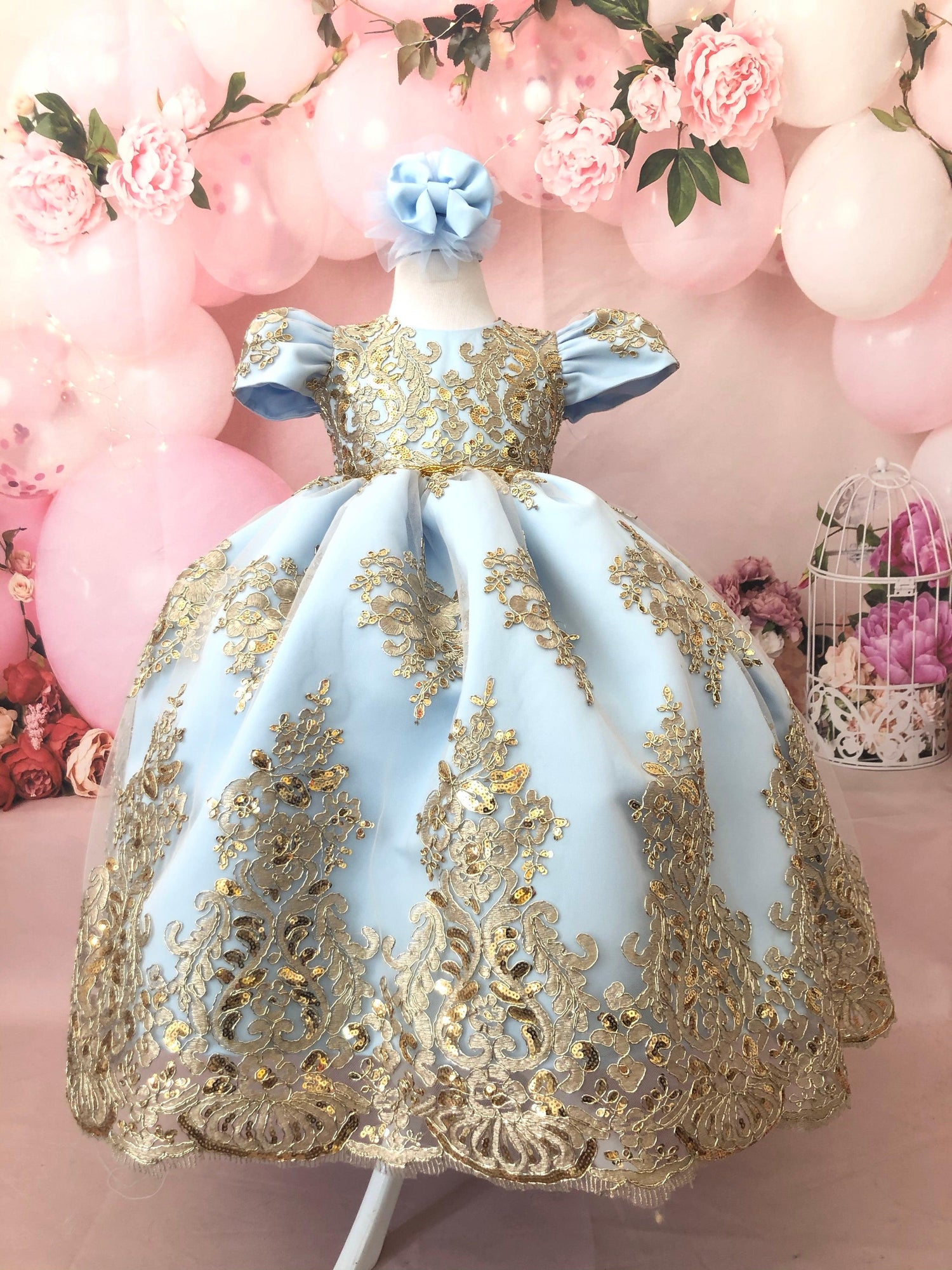 Royal girl gown sky blue Baby Girl Dress