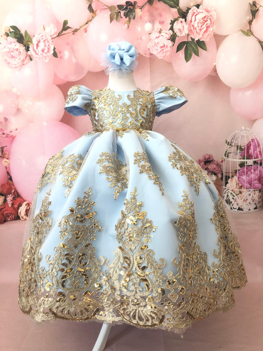 Royal girl gown sky blue