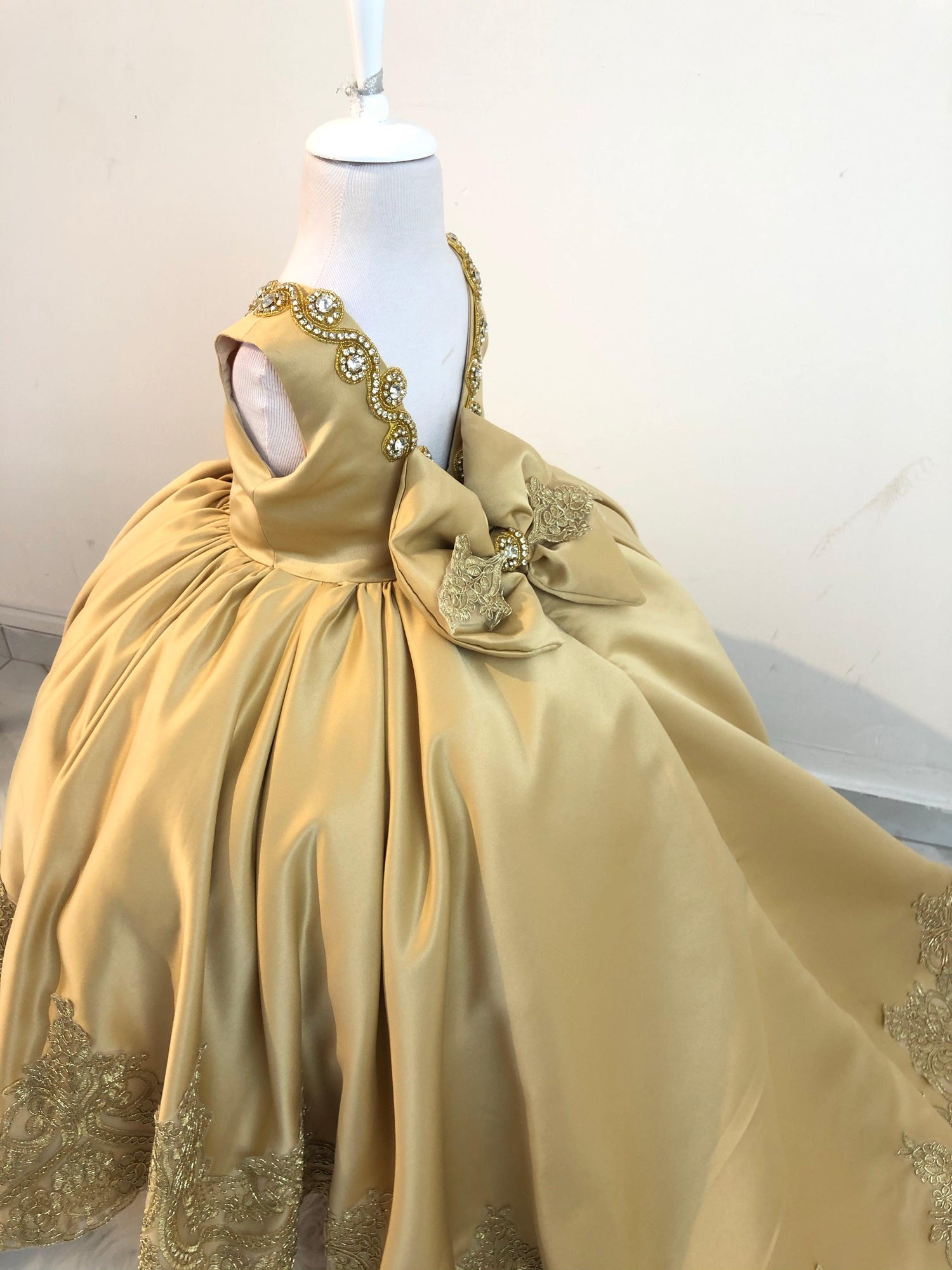 Matilda girl gown gold Baby Girl Dress