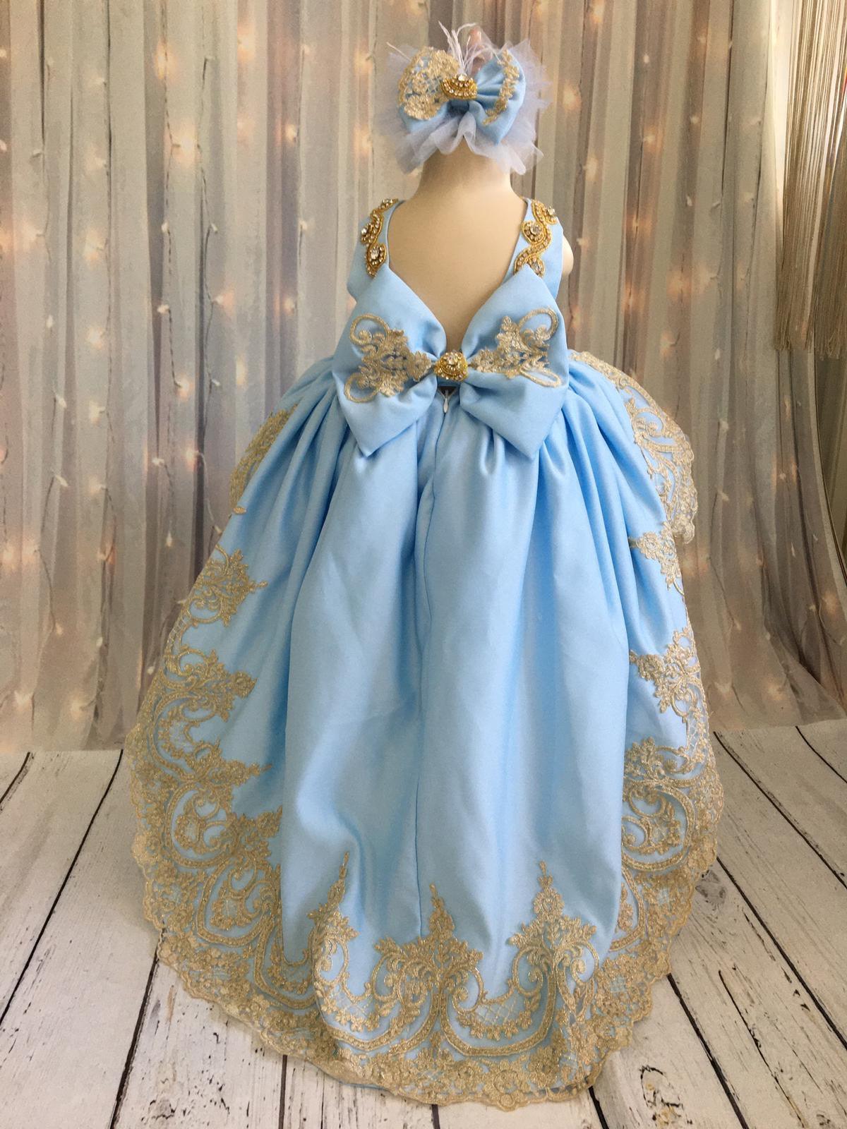 Matilda luxury girl dress blue Baby Girl Dress
