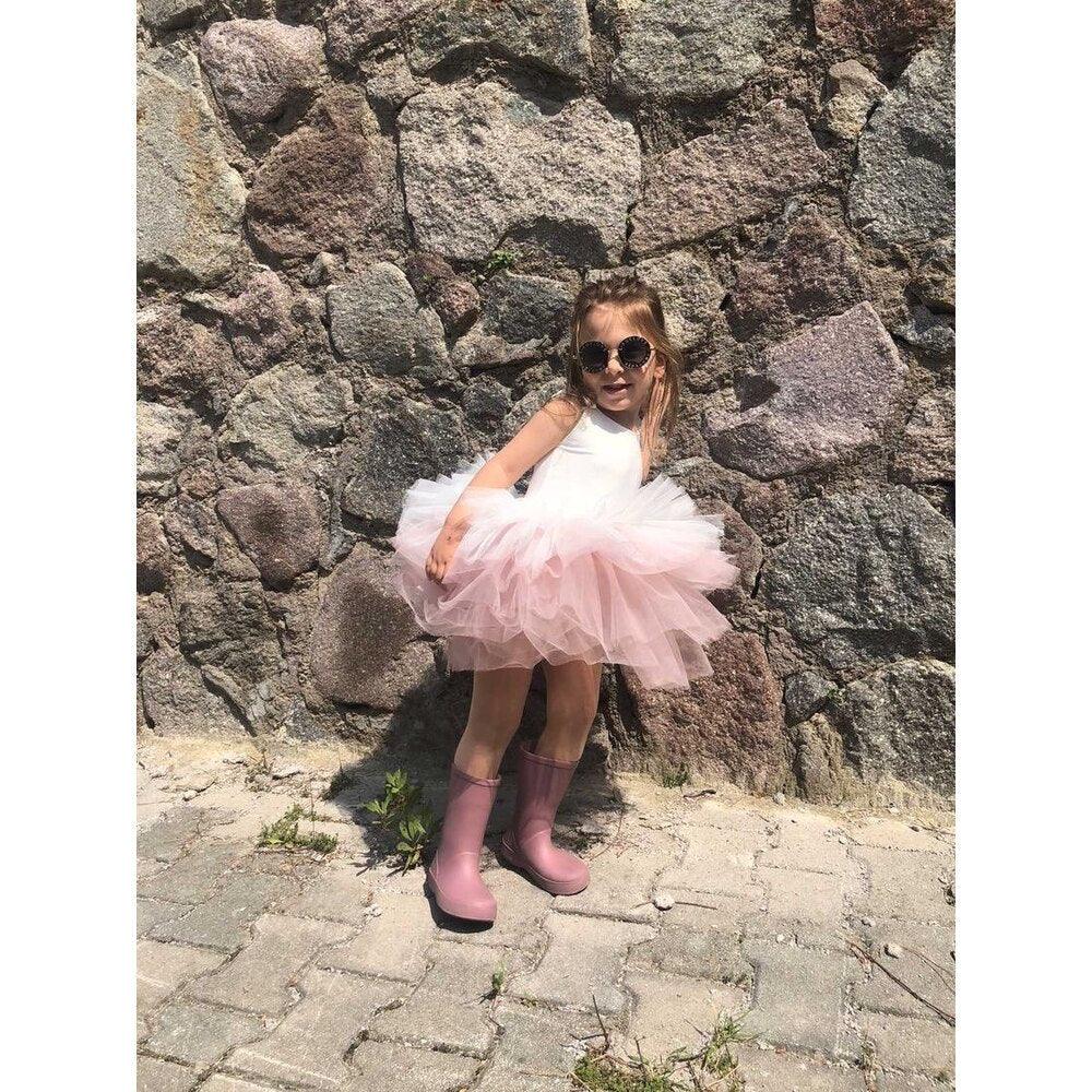 Ballerina Tutu White Blush Baby Girl Dress